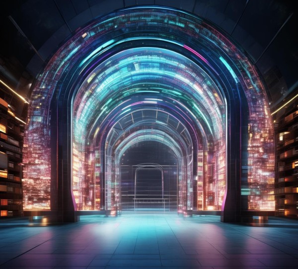 创新之门，科技与艺术的完美融合，图片素材库开启无限可能。